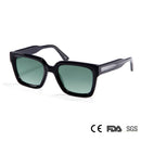 Retro Square Acetete Sunglasses Womens Green Rectangle Driving Shades Sunglasses Men Chunky Frame UV Protection