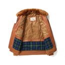 Winter Leather Jacket Men Military Genuine Natural Thick Sheepskin Wool Collar Leather Coat