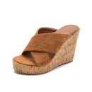 Women Platform Sandals Cross Strap Wedge Slippers Summer Shoes for Women Elegant Pumps Slides High Heel Sandals Woman