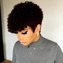  Pixie Cut Curly Human Hair Wig for Women Short Curly Layered Pixie Cut Wig with Bangs Chic