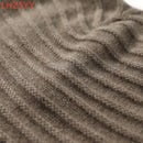 Cashmere Wool Knit Hat Ladies Winter Solid Warm Ear Protection Hat Cover Head Cap High-End Adult Accessories