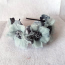 garland bridal mesh headband girls curled flower core flower headband performance hair accessories