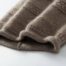 Pure Cashmere Hat for Women Winter Jacquard Solid Striped Knitted Hat Outdoor Warm Cap