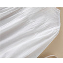 V Neck Elegant Summer Cotton Shirt Ladies Short Sleeve Tops Sweet Loose Lace Women Blouse Casual