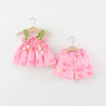 Baby Girl Two-Piece Set Summer Love Top+Shorts Children Clothing Suitable For Outings