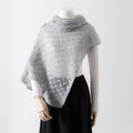 Cashmere Knitted Women's Shawl Hollow Design Simple Warm Long Turtleneck Shawl.
