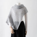 Cashmere Knitted Women's Shawl Hollow Design Simple Warm Long Turtleneck Shawl.
