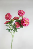 6Pcs Artificial Moisturizing 5-head Dahlia Real Touch Flowers Wedding Decor Flower Arrangement Fake Dahlia Party Home Decoration