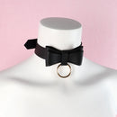 Leather Rivet Bow Choker Necklace For Women Men Gift Punk Gothic Statement Collar Necklace Jewelry Cosplay