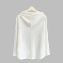 Women's T-Shirt Spring 100kg Casual Solid Color Hooded Pit Strip bottom-top Hoodie