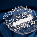 Pottery Flower Pearls Hair Combs Handmade Crystal Wedding Hair Jewelry Accessories Bride Hairpieces