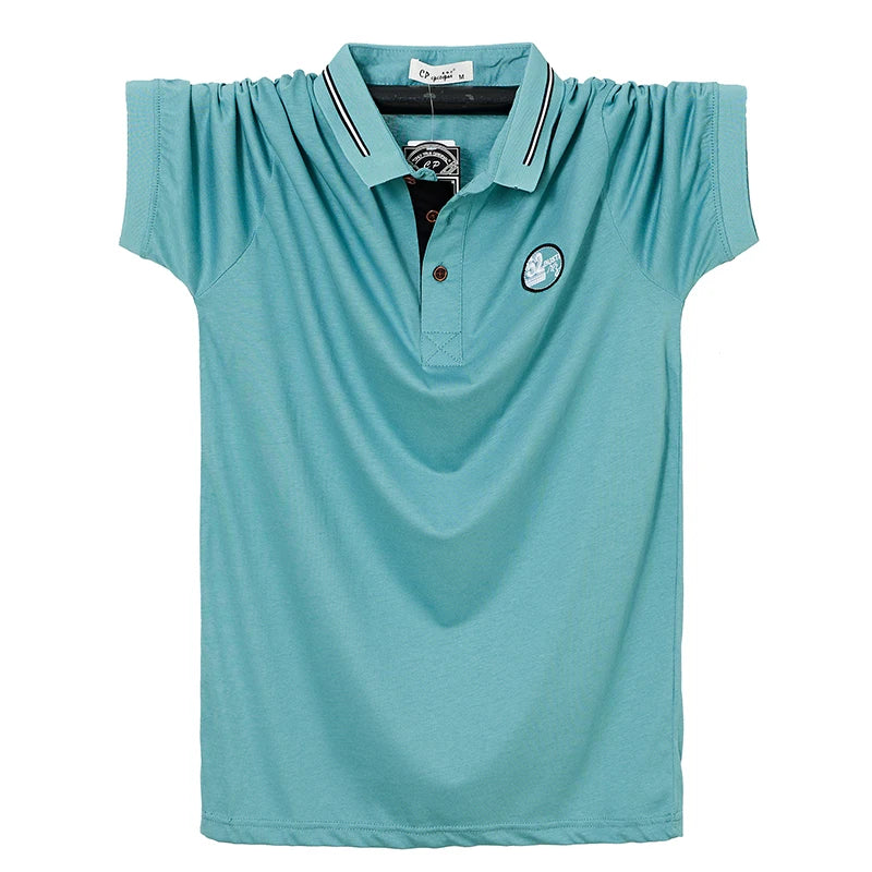 Summer Men Short Sleeve Polo Shirt Business Casual Classic Fat Loose Solid Polos Brand Clothing Tops