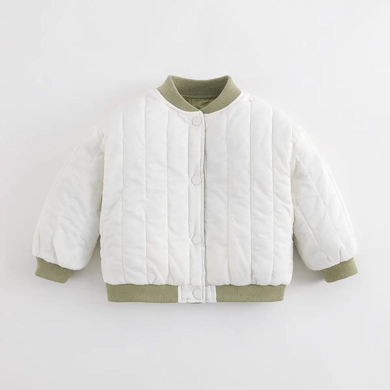 Boys Girls Baseball Collar Reversible Cotton Jacket for Winter