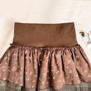 Women's Splicing Mini Short Skirt Layered Grid Retro Skirt