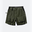 Summer Men Tide Dark Shorts Loose Deconstructed Capris Patchwork Casual Knee-Length Pants