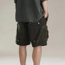 Spring Summer Men Tide Straight Washed Denim Shorts Half Length Capris