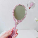 Mirror Vanity Desktop Table Heart Shaped Simple Rotatable Pink Travel Girl Gift