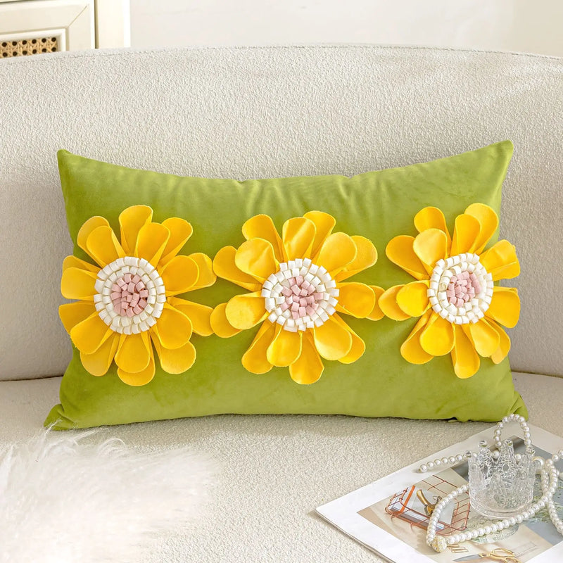 Velvet Floral Petals Cushion Cover Home Decoration For Sofa Couch Bed Living Room