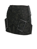 Cross Leather Mini Half-body Skirt Women Spring Autumn