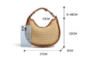 Women Grass Weaving Shoulder Bag Handbag Totes Underarm Crossbody Bag