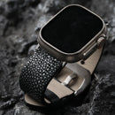 Handmade Pearl Leather Strap for Apple Watch  Leather Bracelet Men's Strap Vintage Style