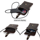Genuine Leather Men Vintage Casual Messenger Bag Mini Leather Shoulder Crossbody Bag