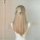 Ash Blonde Forehead Lace Synthetic For Women Hair Long Straight Wigs For Daily Use Cosplay Natural Wig
