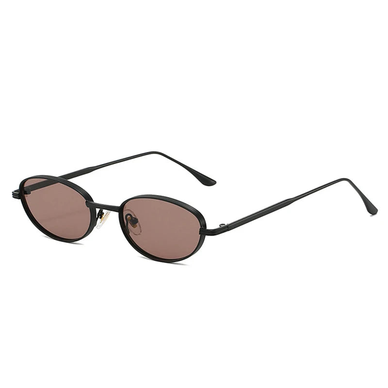Vintage Oval Metal Sunglasses Shades Gradient Shades UV400 Punk Sun Glasses