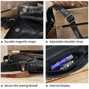 Genuine Leather Men's Crossbody Bag Flap Shoulder Bags Black Small Messenger Bag Work