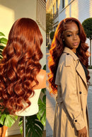 40 Inch Reddish Brown Body Wave 13x6 Lace Front Human Hair Wig Human Hair