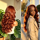 40 Inch Reddish Brown Body Wave 13x6 Lace Front Human Hair Wig Human Hair