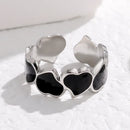 Bohemia Love Heart Stainless Steel Rings for Women Girls Open Finger Jewelry Rings for women