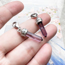 Authentic 925 Sterling Silver Hexagon with Imitation Amethyst Charm Pendant Gift For Women  DIY Jewelry