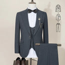 Men blue suit set Slim Fit Male Groom Wedding Blazers Party Dress  Suit Business Office