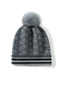 Cashmere Jacquard Knit Thick Beanies Bobble Hat Autumn Winter Warm Wool Christmas Present