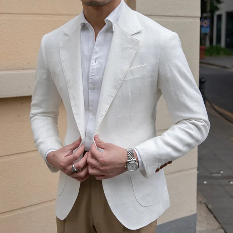 Linen Men Blazer Men Luxury Stylish Blazer Outfits