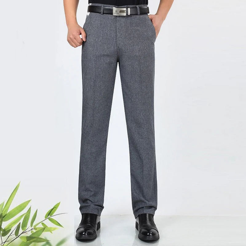 Pants Nice Summer Casual Linen Thin Straight Men Middle-Aged loose Trousers Streetwear Clothes