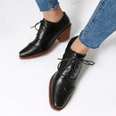 Loafers Shoes For Women Block Heels Lace-up Pumps Footwear Office Shoes Ladies