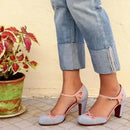 women summer square heel buckle strap round toe women shoes casual party wedding ladies pumps