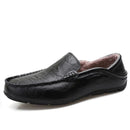 Autumn Winter Warm Fur Leather Flats Loafers Winter Mens Moccasins Casual shoes