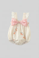 Summer Sweet Style Baby Bodysuit Lace Ruffle Bow Girls Jumpsuit Breathable Soft Toddler Romper