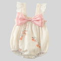 Summer Sweet Style Baby Bodysuit Lace Ruffle Bow Girls Jumpsuit Breathable Soft Toddler Romper