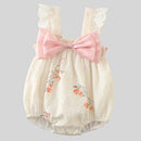 Summer Sweet Style Baby Bodysuit Lace Ruffle Bow Girls Jumpsuit Breathable Soft Toddler Romper