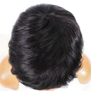 Bob Short Pixie Human Hair Wigs With Bangs For Women Natural Wolf Wave Wigs