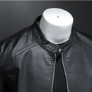 Spring Autumn Leather Jacket Men Motorcycle Causal Coat Men Moto Biker Leather Coat