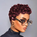 Short Pixie Curly Wigs Human Hair Chic Short Pixie Cut Human Hair Wig With Bangs Full Wigs