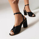 Design Women Sandals Peep Toe Block Heels 10cm Buckle Strap Female Summer Shoes
