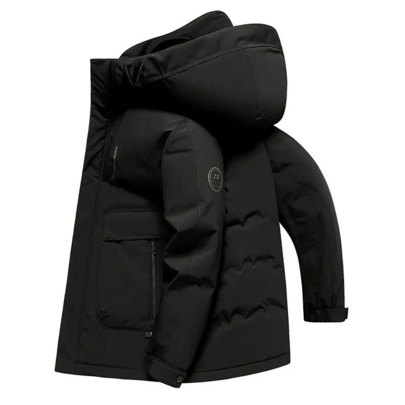 Down Jacket Men Winter Casual Lightweight Warm White Duck Down Parka Short Puffer Coat