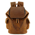 Brown leather backpack on a white background, Obroi