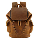 Brown leather backpack on a white background, Obroi